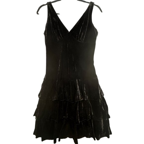 Laundry By Shelli Segal Dresses & Skirts - Laundry By Shelli Segal Women's Silk Mini Dress Sleeveless V Neck Size 6 Black